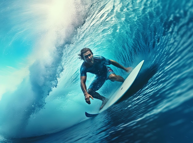 Surfer im Ozean Illustration AI GenerativexA