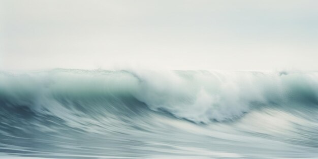 Surfer reitet auf einer Welle im Ozean an einem bewölkten Tag generativ ai