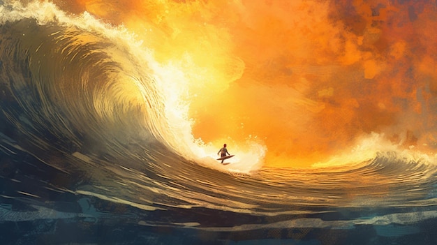 Un surfista atrapando la ola perfecta
