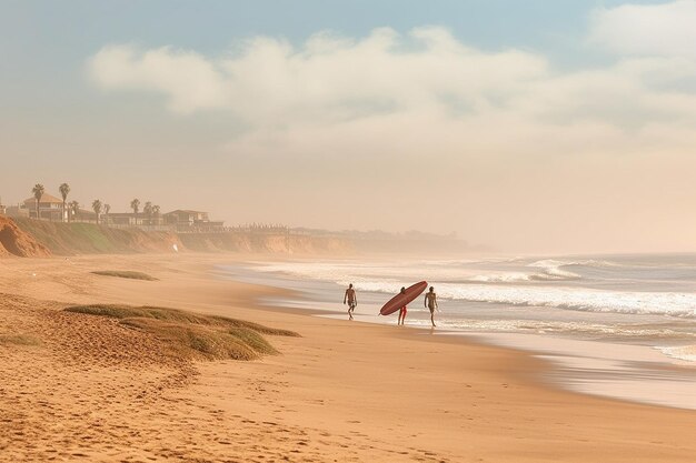 Foto surfistas a caminhar em direcção às ondas