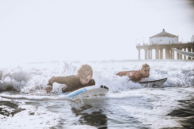 Surfistas en la playa