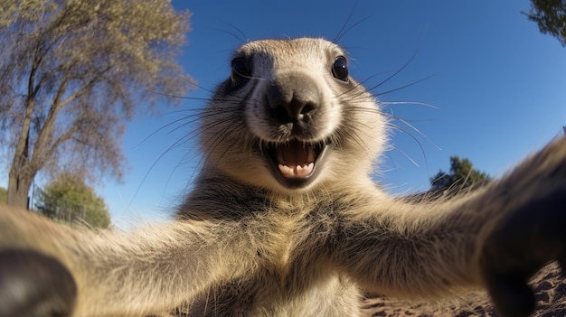 Suricata tomándose selfies que te harán sonreír Animales locos que tomaron lindas selfies