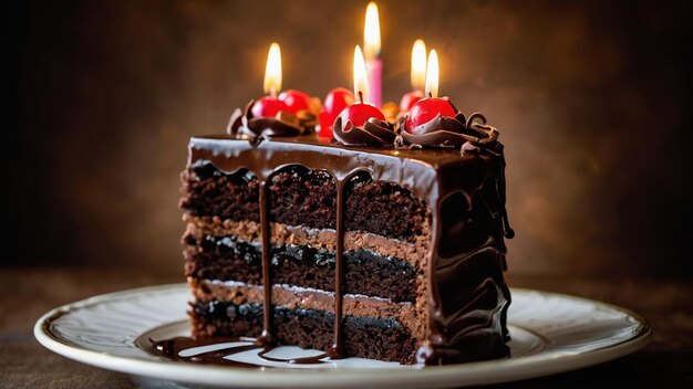 Surpresas doces de aniversário bolo de chocolate felicidade Abou