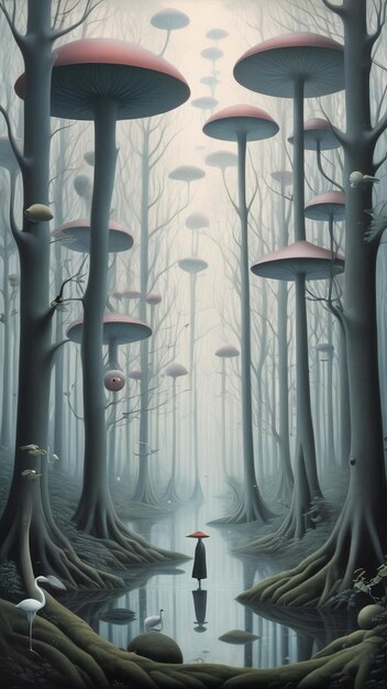 Surreal Forest Dreamscape (Surrealistische Traumlandschaft im Wald).