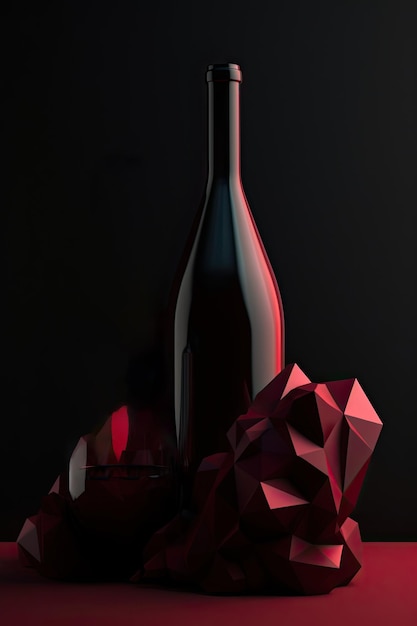 Surrealismo abstracto Diseño gráfico 3d Banner de degustación de vinos Tarjeta de volante moderna IA generativa