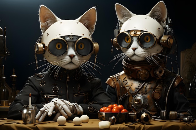 surrealismo de gato y humano