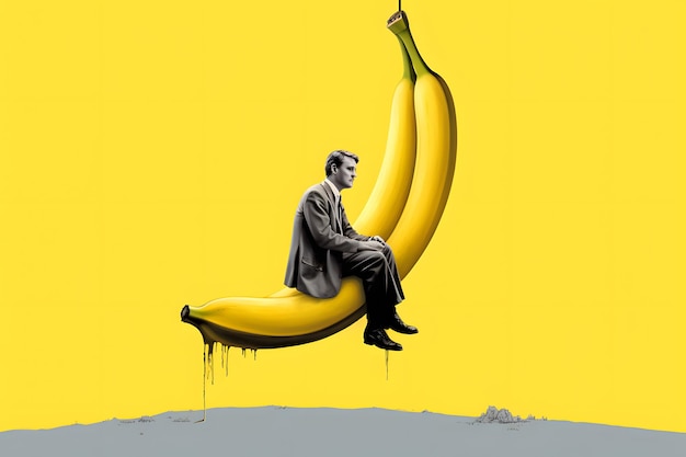 surrealismo homem e banana