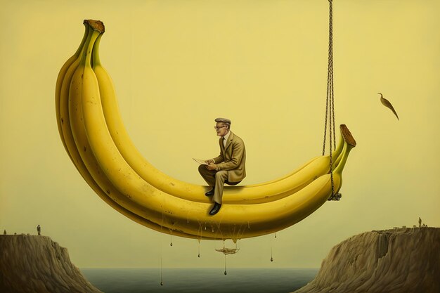 surrealismo homem e banana