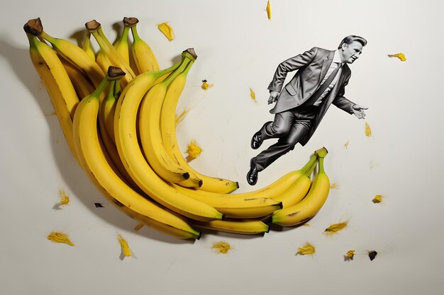 el surrealismo del humano y el banano