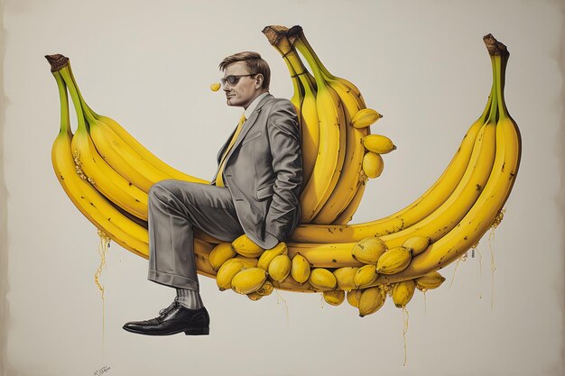 el surrealismo del humano y el banano