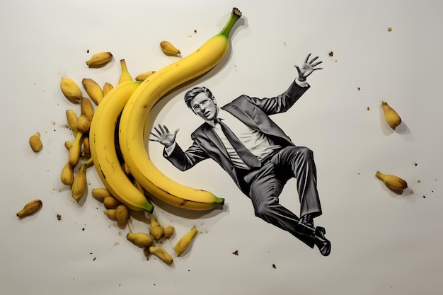 el surrealismo del humano y el banano