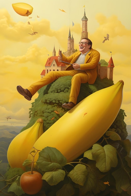 el surrealismo del humano y el banano