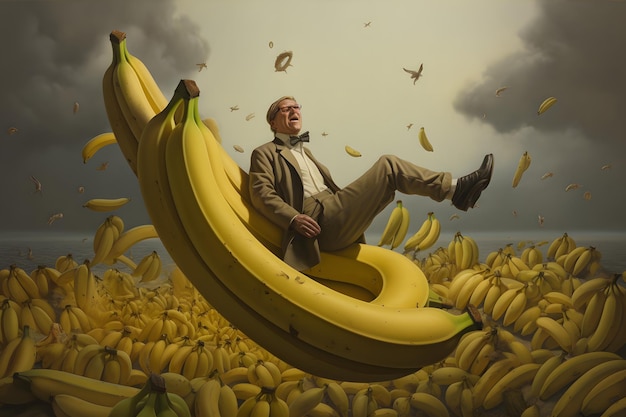 el surrealismo del humano y el banano