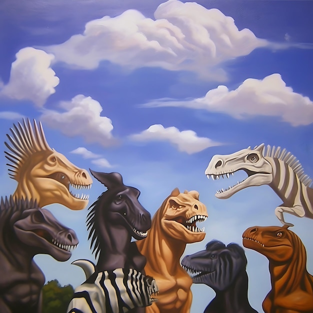 Surrealismo pintura de animales extraños