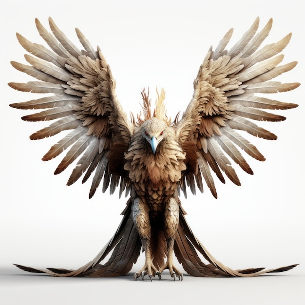 Surrealista 3D Harpy Diseño de personajes inventivos con inspiración de aves exóticas