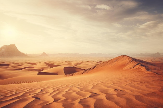 Surrealistische Felsformationen, die aus einem Wüstenboden ragen