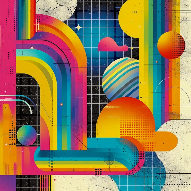 Surrealistische Regenbogen-Collage-Kunst Generative KI