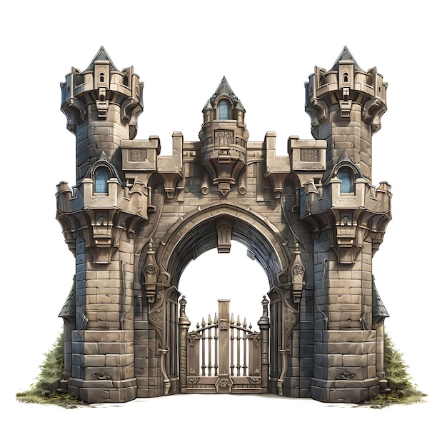 Surrealistischer Stil von Keep Gate mit Castle Tower Design besteht aus einem Grand Archw kreativen Ideen-Design