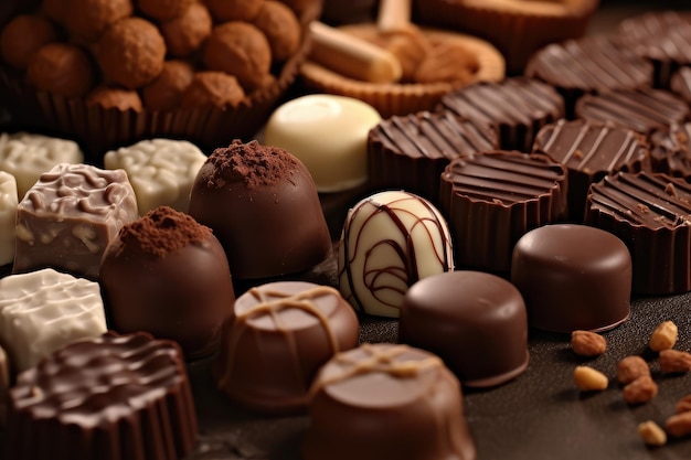 surtido de chocolate publicidad profesional comida fotografía Generado por IA