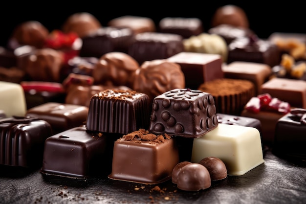 surtido de chocolate publicidad profesional comida fotografía Generado por IA