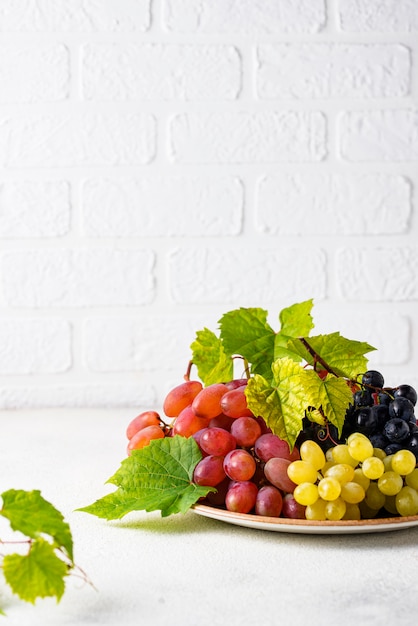 Foto surtido de diferentes tipos de uvas.