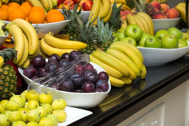 Surtido de jugosas frutas de fondo