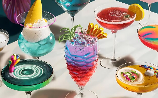 Foto el surtido de mocktails