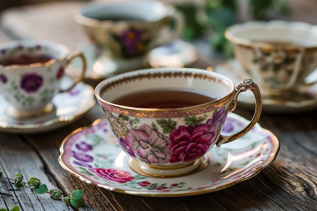 Surtido sofisticado de elementos para la fiesta del té.