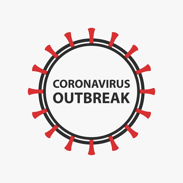 Foto surto do novo coronavírus. ícone de vetor de coronavirus em fundo branco.