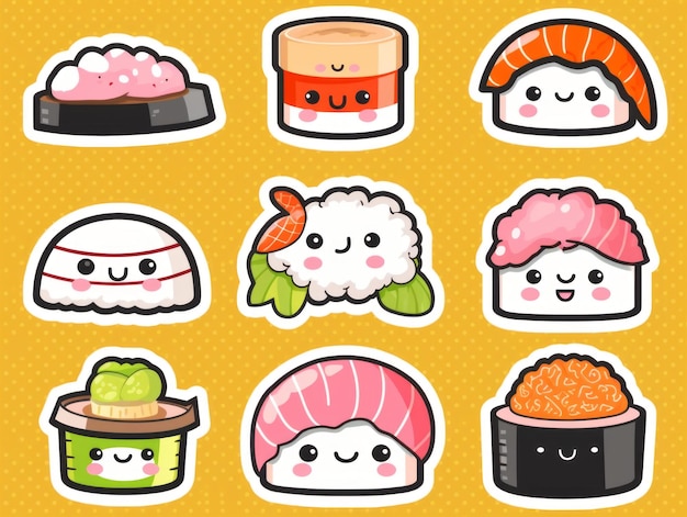 Foto sushi-aufkleber sind süß und einzigartig