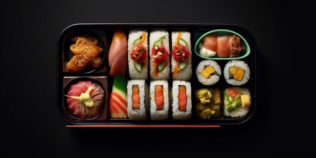 Sushi-Bento-Box-Mittagessen, KI-generiert