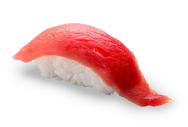 Sushi de atum em um fundo branco Nigiri