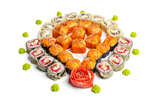 Sushi eingestellt auf Weiß