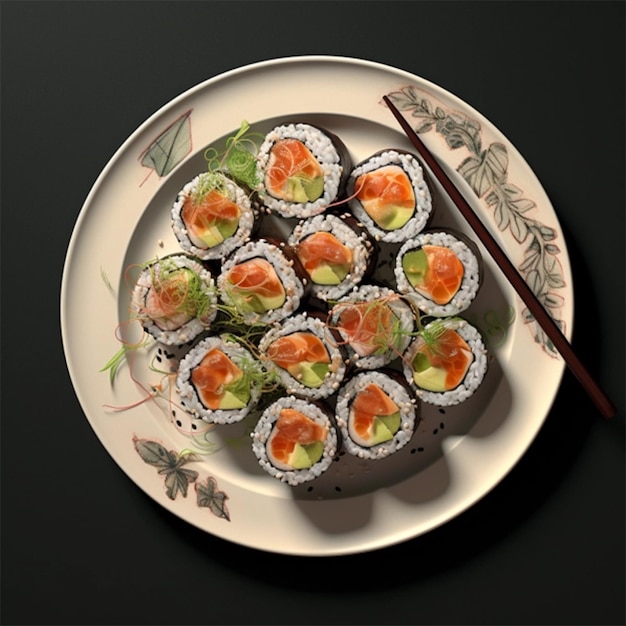 Sushi Elegance Uma paleta de delícias culinárias japonesas