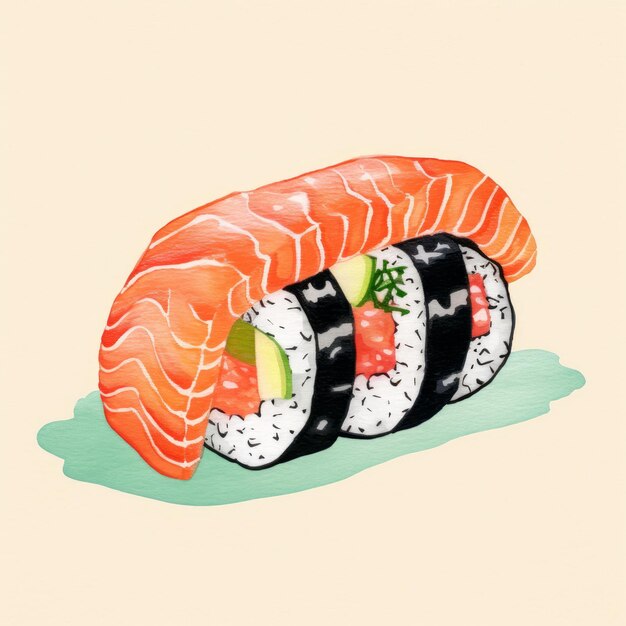 Sushi em estilo retro Inteligência Artificial Generativa