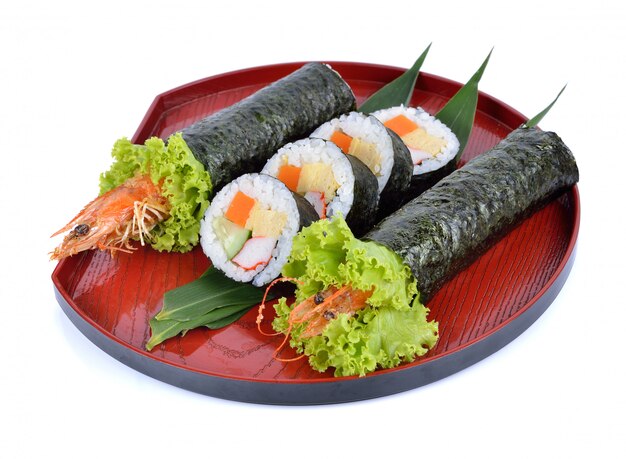 Sushi estilo de comida japonesa de rollo de arroz