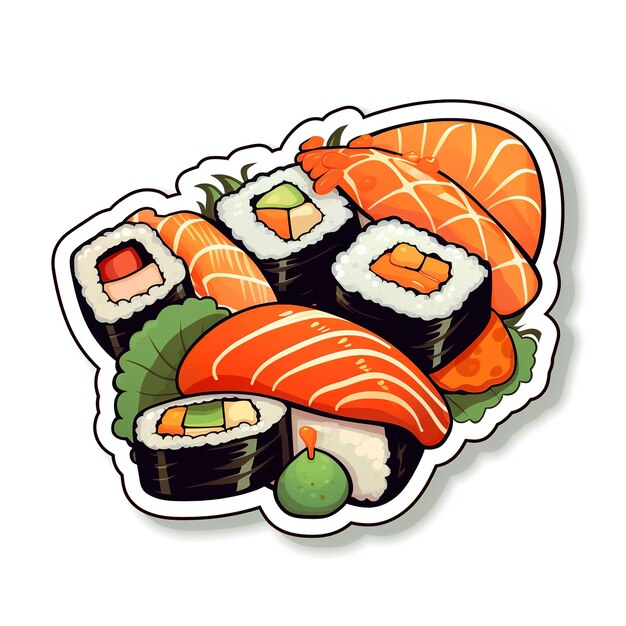 Sushi-Flachvektor-Illustrationscartoon