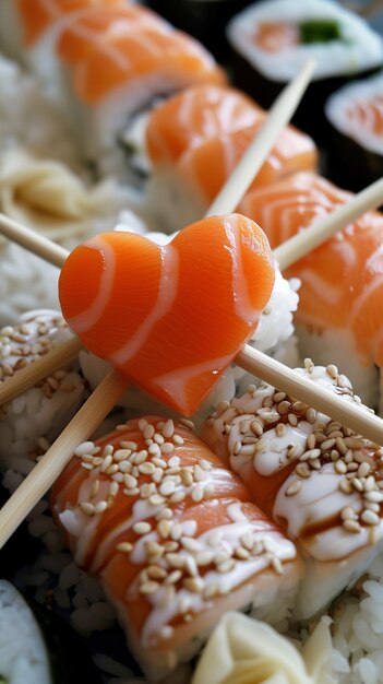 Sushi en forma de corazón el día de San Valentín