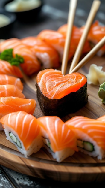 Sushi en forma de corazón el día de San Valentín