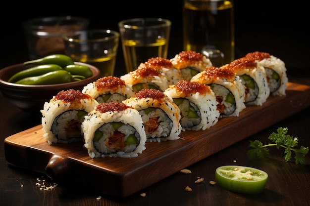 Sushi con jalapenos en vinagre