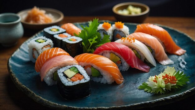 Sushi en madera