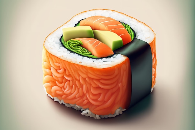 Sushi-Maki mit Lachs und Avocado