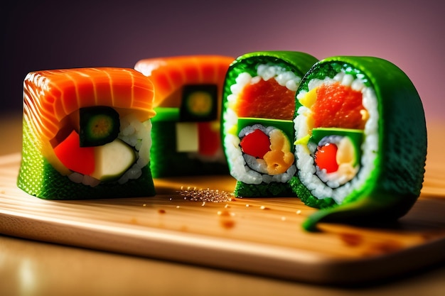Sushi mit dem Wort Sushi darauf