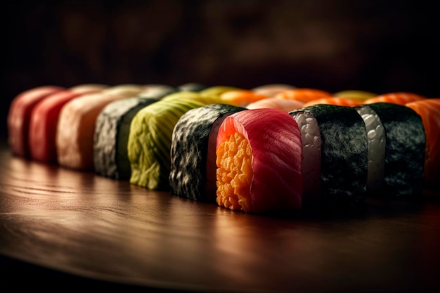 Sushi na mesa IA generativa