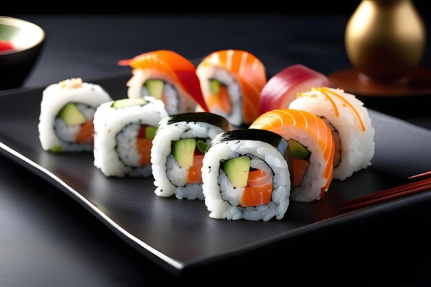 Sushi en un plato IA generativa