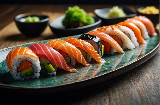 Sushi en un plato de sushi contemporáneo