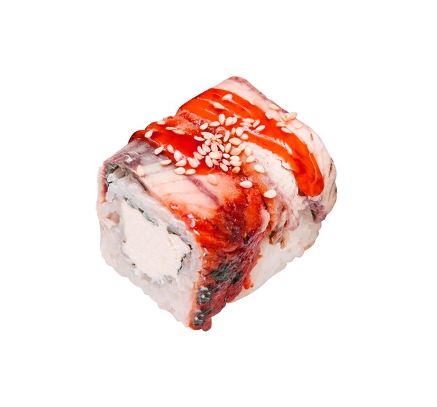 Sushi roll isolado no branco