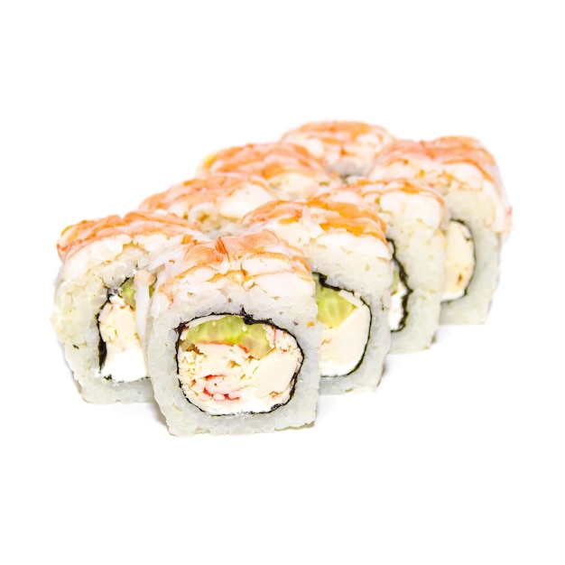 Sushi-Rolle mit Shrimp Snow Crab Nori und Reis