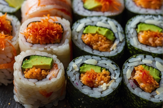 Sushi-Rollen mit Togarashi-Geschmacksmischung