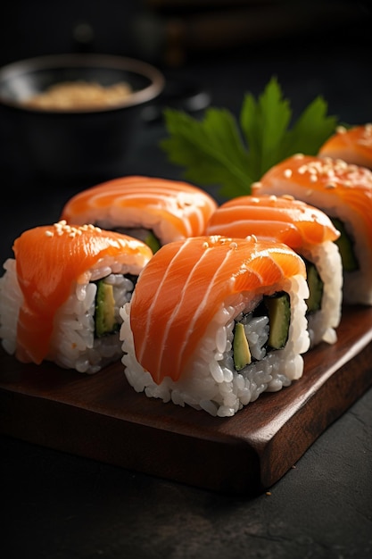 Sushi con salmón